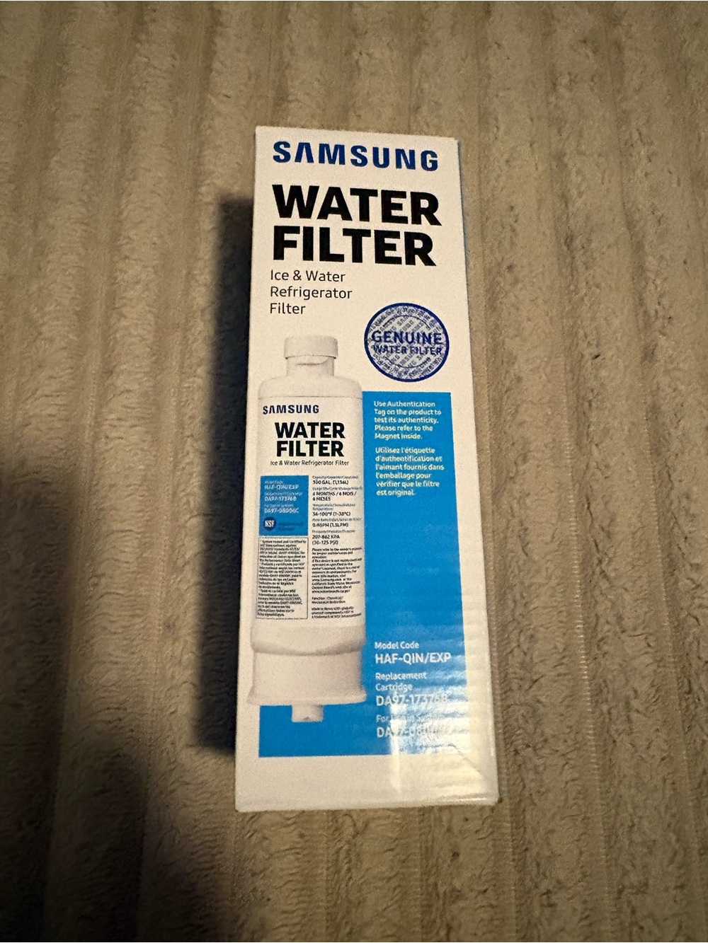 Samsung White & Blue Refrigerator Water Filter Cartridge BNWT POT-2/28